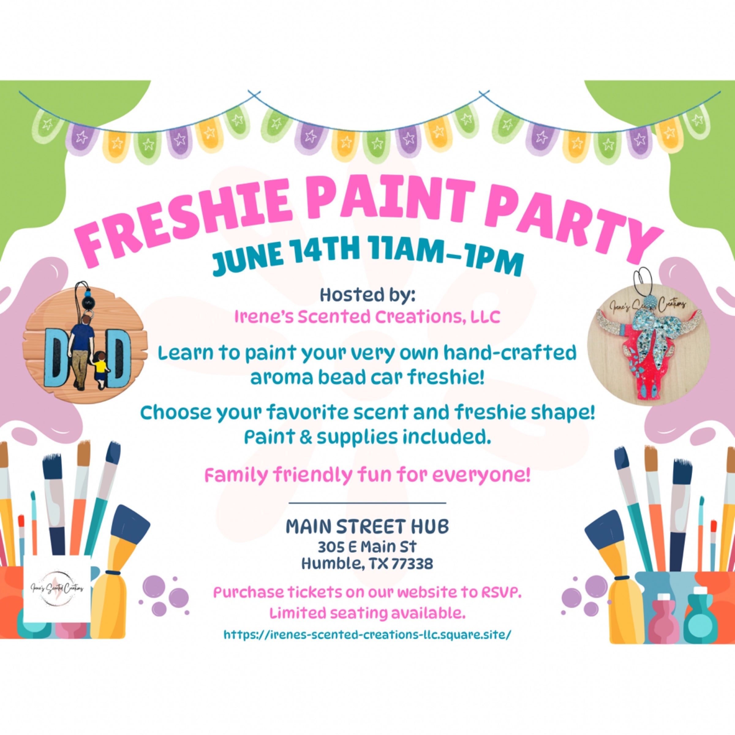 Freshie Paint Party June 14th 11A-1P - By Irenes Scented Creations