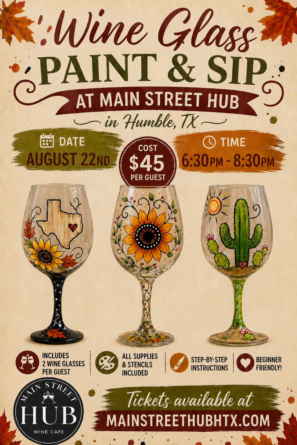 Wine Glass Painting - Aug 22nd