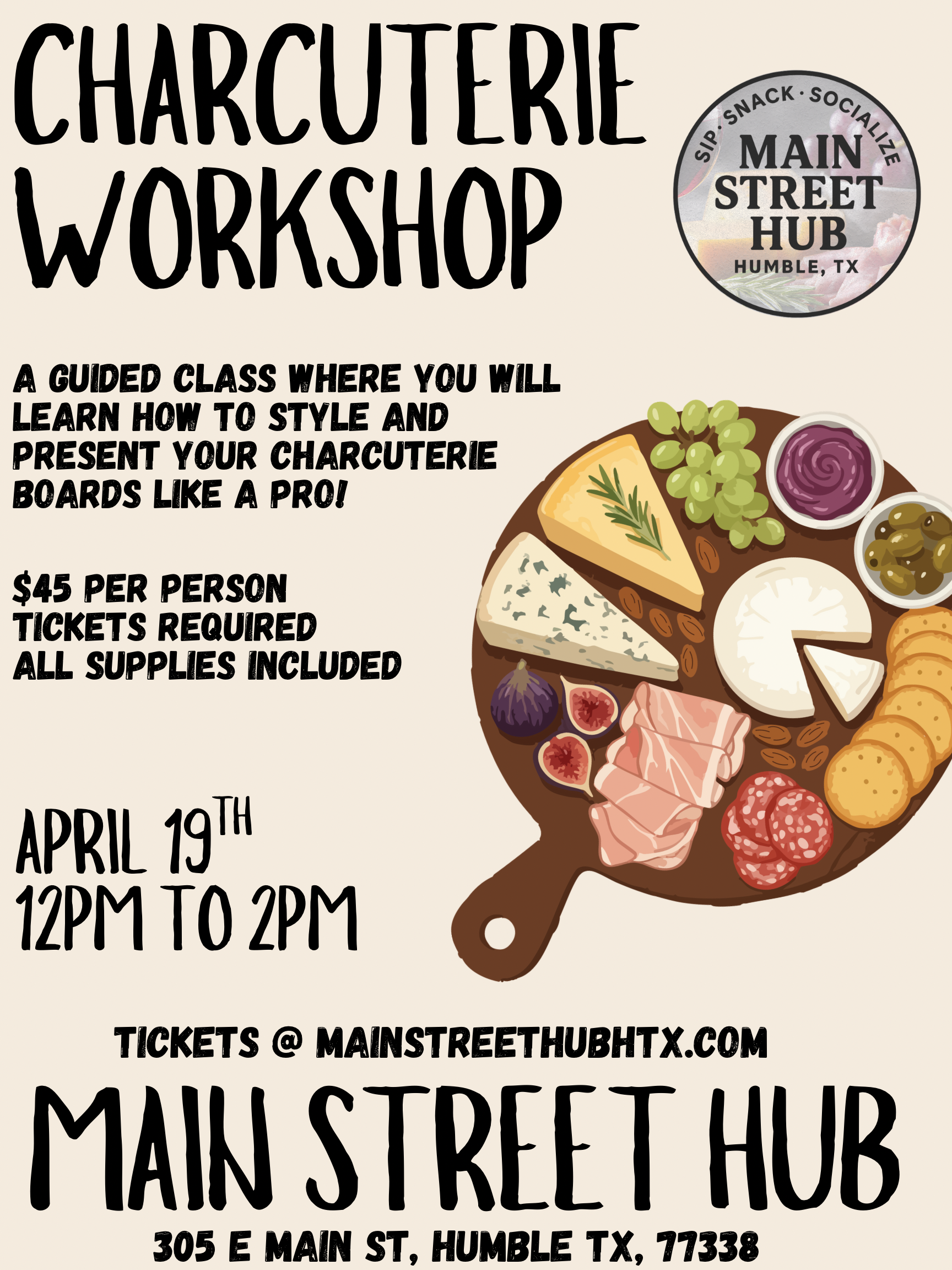Charcuterie Workshop – April 19th (12PM–2PM)