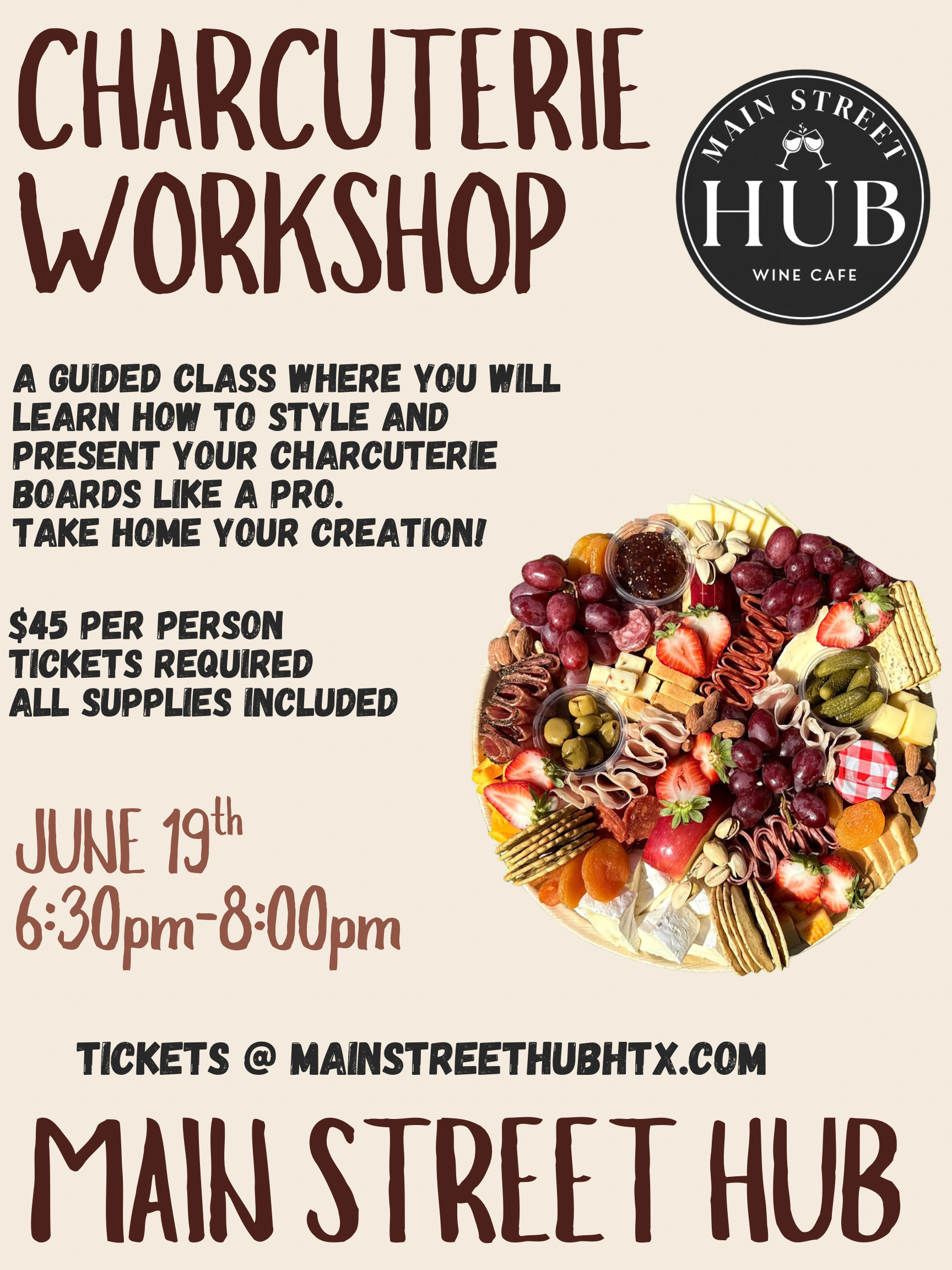 Charcuterie Workshop – June 19th 630p