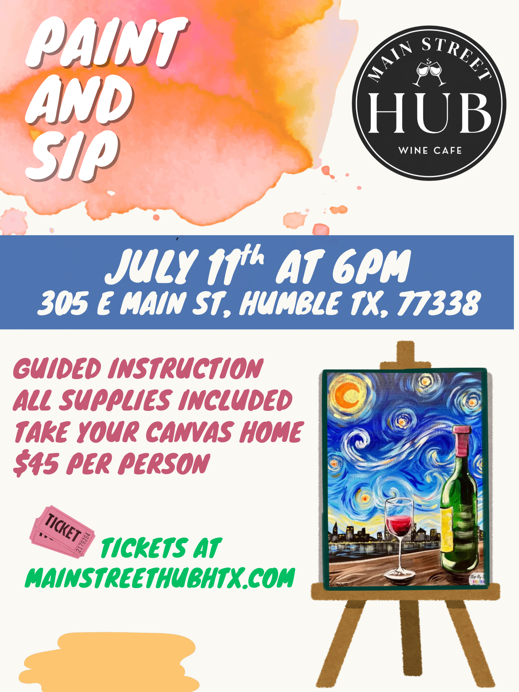 Sip & Paint - July 11th 6pm