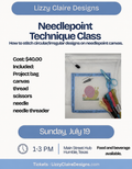 Needlepoint Technique Class - July 19th 1pm