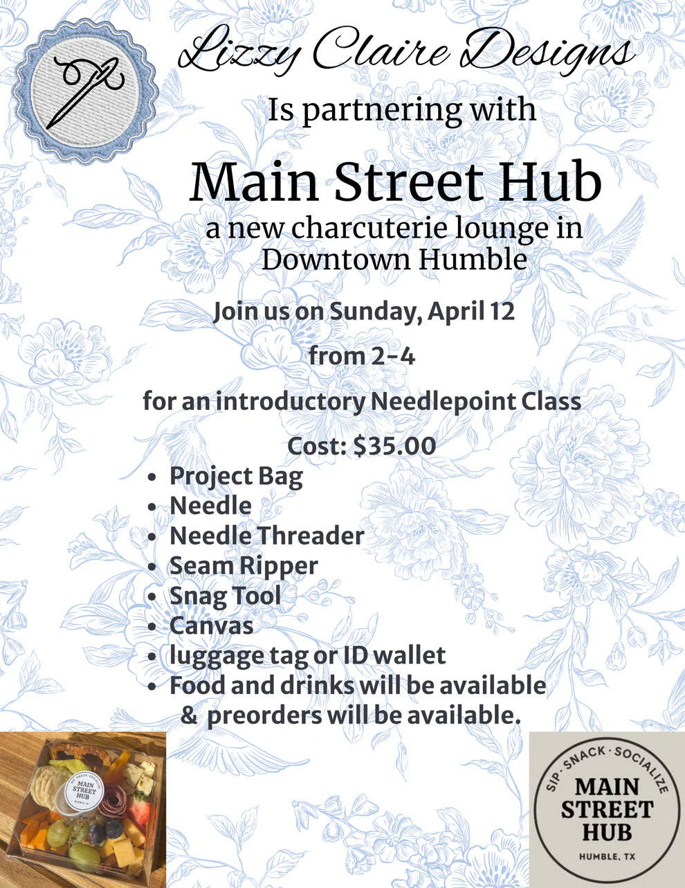 Introductory Needlepoint Class 4/12